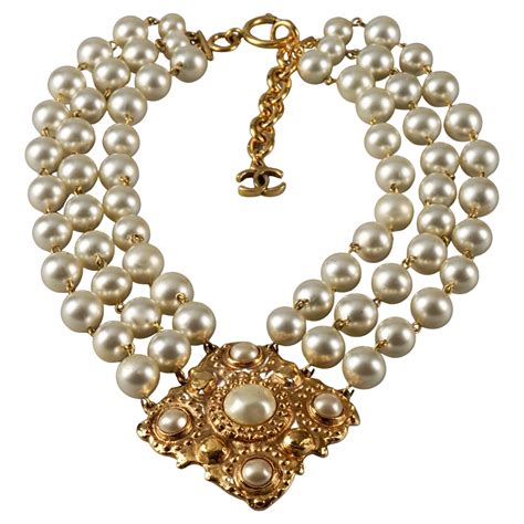 diamond necklace chanel|authentic chanel pearl necklace.